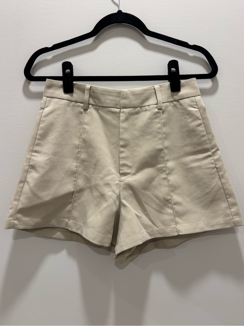 Commense Ivory High-Waisted Tailored Shorts